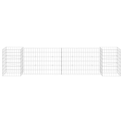 vidaXL H-Shaped Gabion Planter Steel Wire 260x40x60 cm