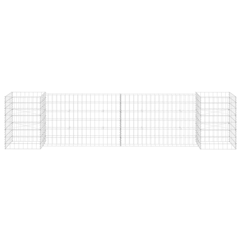 vidaXL H-Shaped Gabion Planter Steel Wire 260x40x60 cm