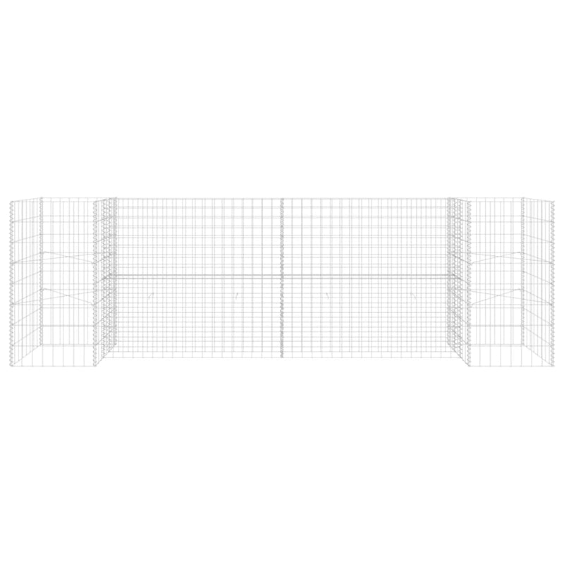 vidaXL H-Shaped Gabion Planter Steel Wire 260x40x60 cm