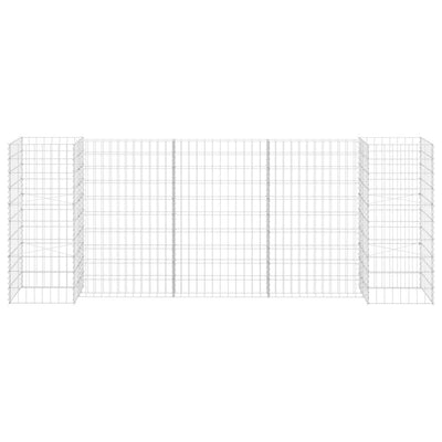 vidaXL H-Shaped Gabion Planter Steel Wire 260x40x60 cm