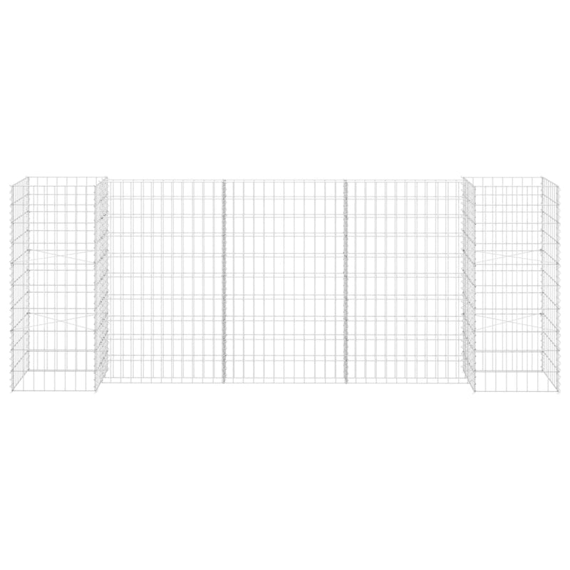 vidaXL H-Shaped Gabion Planter Steel Wire 260x40x60 cm