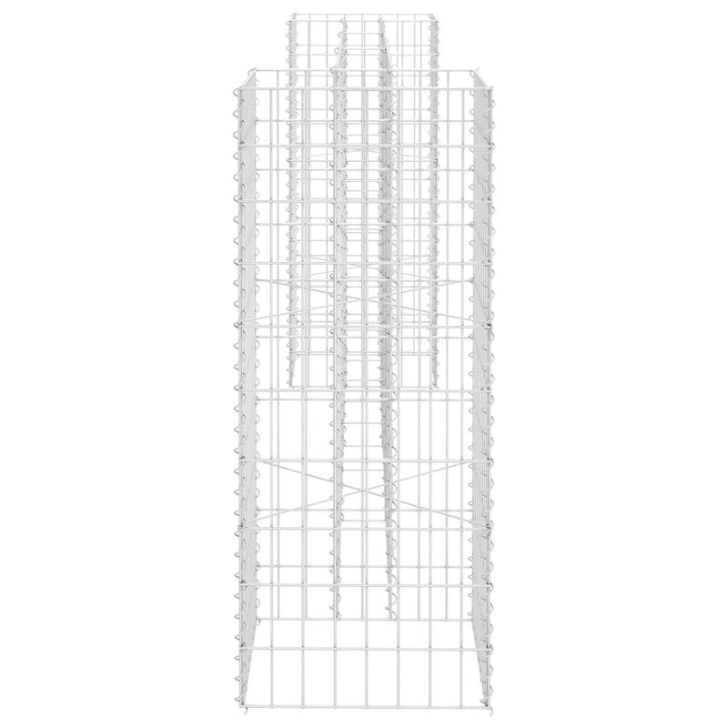 vidaXL H-Shaped Gabion Planter Steel Wire 260x40x60 cm