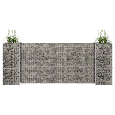 vidaXL H-Shaped Gabion Planter Steel Wire 260x40x60 cm