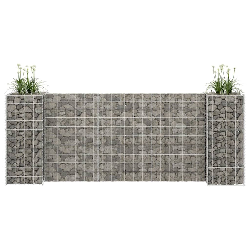 vidaXL H-Shaped Gabion Planter Steel Wire 260x40x60 cm