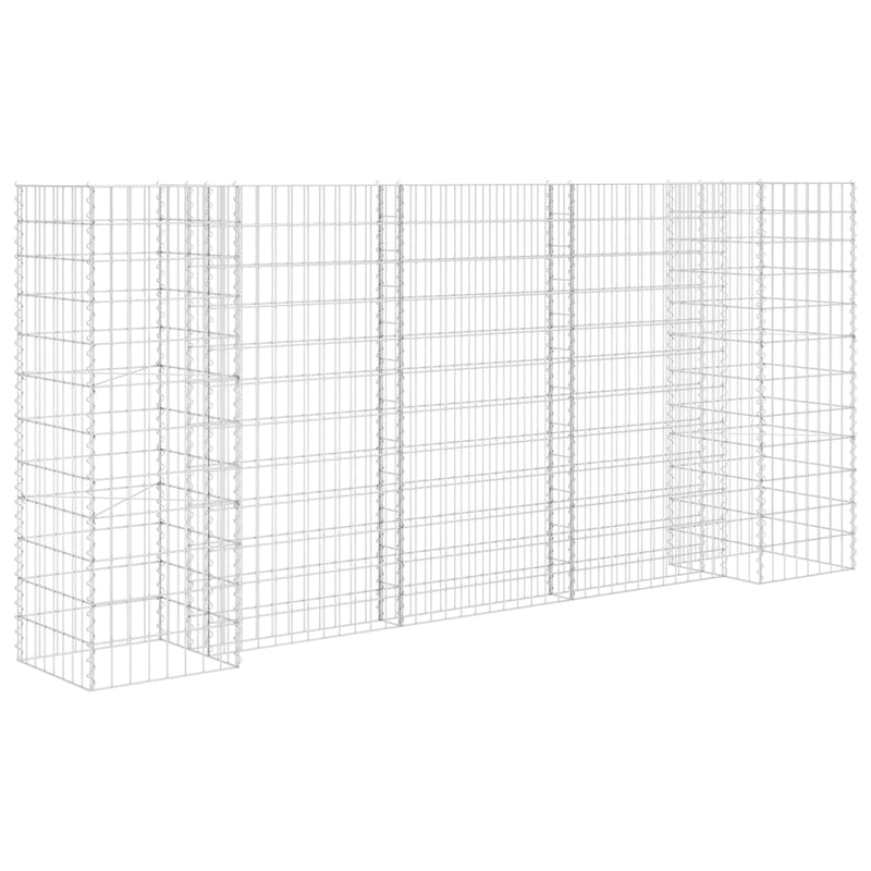 vidaXL H-Shaped Gabion Planter Steel Wire 260x40x60 cm