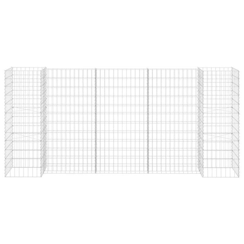 vidaXL H-Shaped Gabion Planter Steel Wire 260x40x60 cm