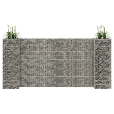 vidaXL H-Shaped Gabion Planter Steel Wire 260x40x60 cm