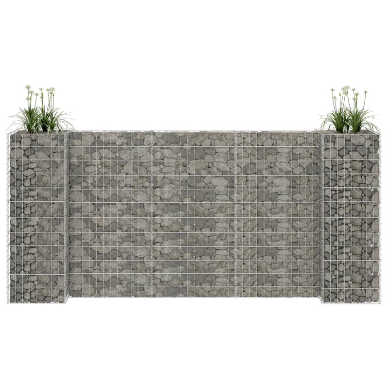 vidaXL H-Shaped Gabion Planter Steel Wire 260x40x60 cm