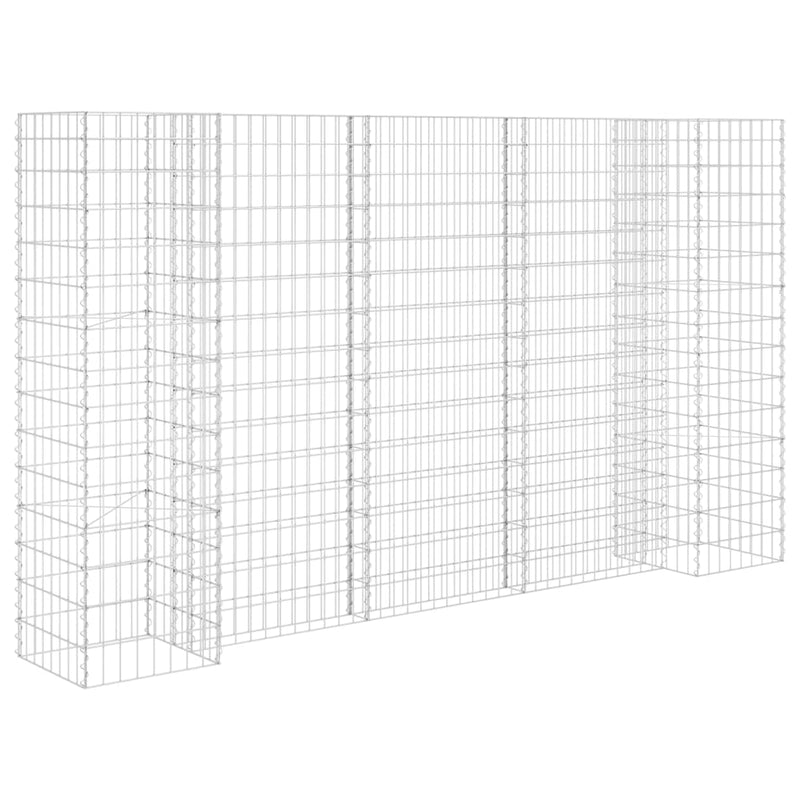 vidaXL H-Shaped Gabion Planter Steel Wire 260x40x60 cm