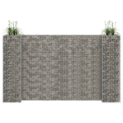 vidaXL H-Shaped Gabion Planter Steel Wire 260x40x60 cm