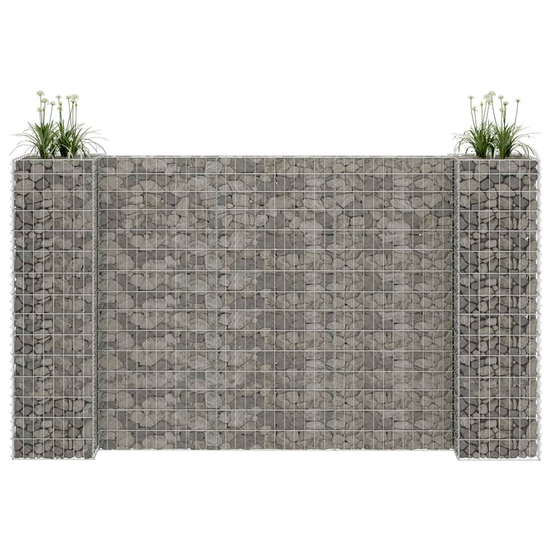 vidaXL H-Shaped Gabion Planter Steel Wire 260x40x60 cm