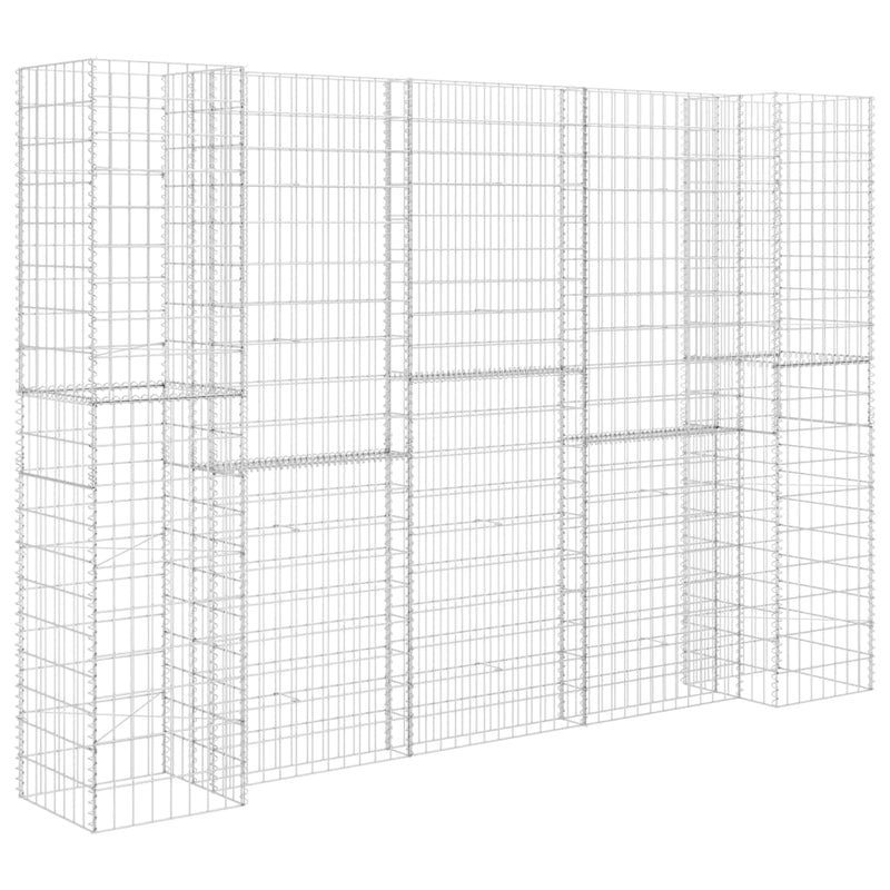 vidaXL H-Shaped Gabion Planter Steel Wire 260x40x60 cm