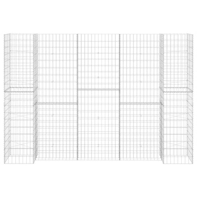 vidaXL H-Shaped Gabion Planter Steel Wire 260x40x60 cm