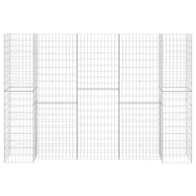 vidaXL H-Shaped Gabion Planter Steel Wire 260x40x60 cm