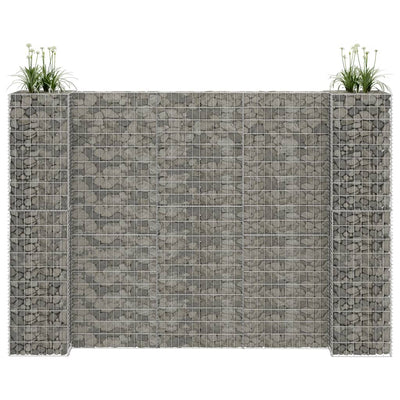 vidaXL H-Shaped Gabion Planter Steel Wire 260x40x60 cm