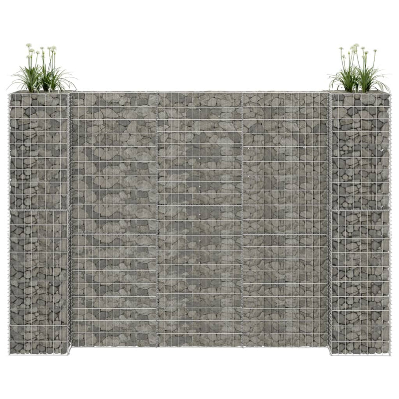 vidaXL H-Shaped Gabion Planter Steel Wire 260x40x60 cm