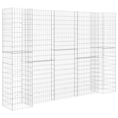 vidaXL H-Shaped Gabion Planter Steel Wire 260x40x60 cm