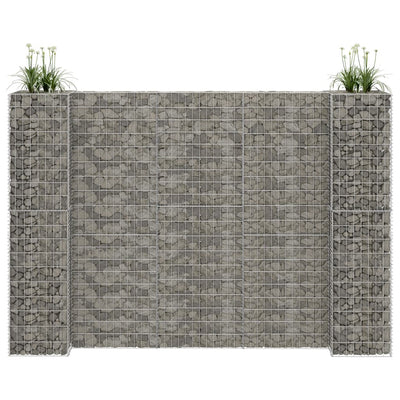 vidaXL H-Shaped Gabion Planter Steel Wire 260x40x60 cm