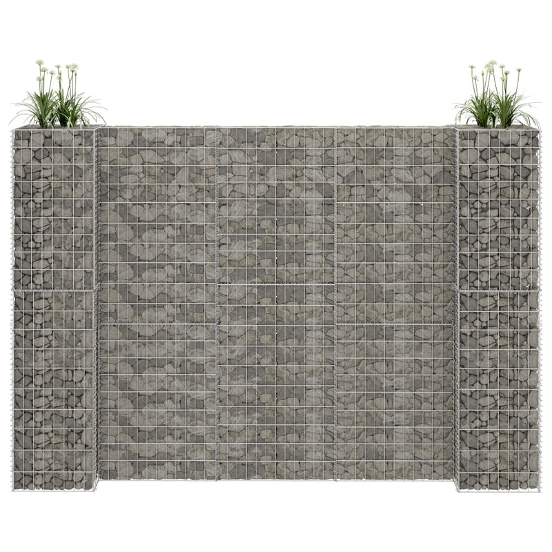 vidaXL H-Shaped Gabion Planter Steel Wire 260x40x60 cm