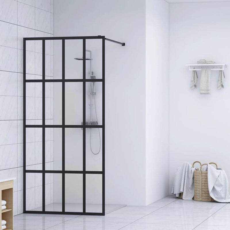 vidaXL Walk-in Shower Screen Frosted Tempered Glass 90x195 cm