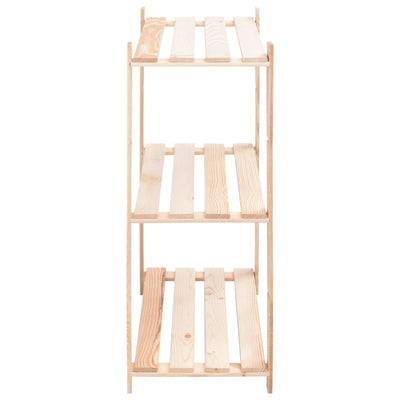 vidaXL 3-Tier Storage Rack 60x38x90 cm Solid Wood Pine 150 kg