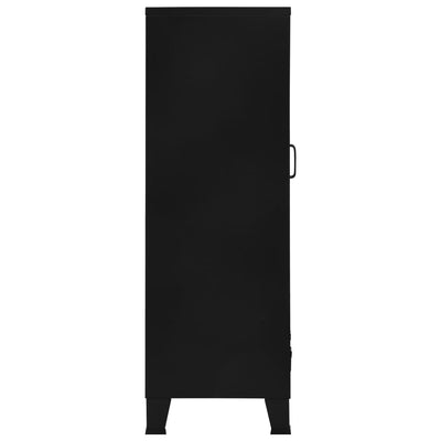 vidaXL Office Cabinet with Mesh Doors Industrial Black 75x40x120 cm Steel