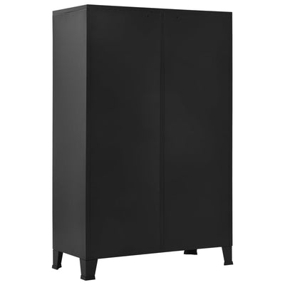 vidaXL Wardrobe Industrial Black 90x40x140 cm Steel