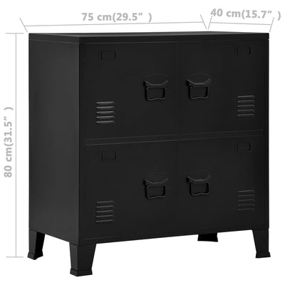 vidaXL Industrial Storage Chest Anthracite 75x40x80 cm Steel