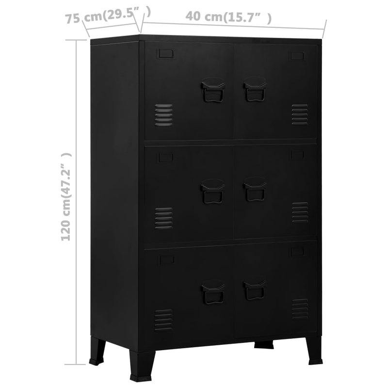 vidaXL Industrial Storage Chest Anthracite 75x40x115 cm Metal