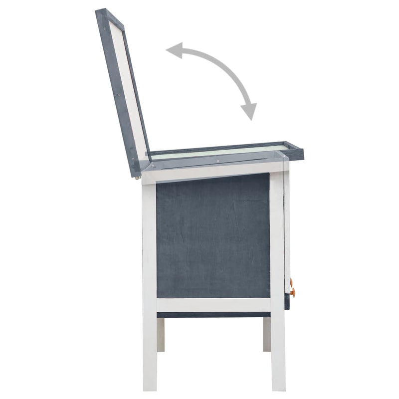 vidaXL Outdoor Rabbit Hutch 1 Layer Grey Wood