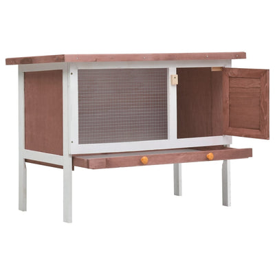 vidaXL Outdoor Rabbit Hutch 1 Layer Grey Wood