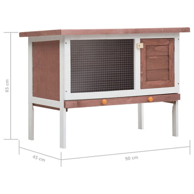 vidaXL Outdoor Rabbit Hutch 1 Layer Grey Wood