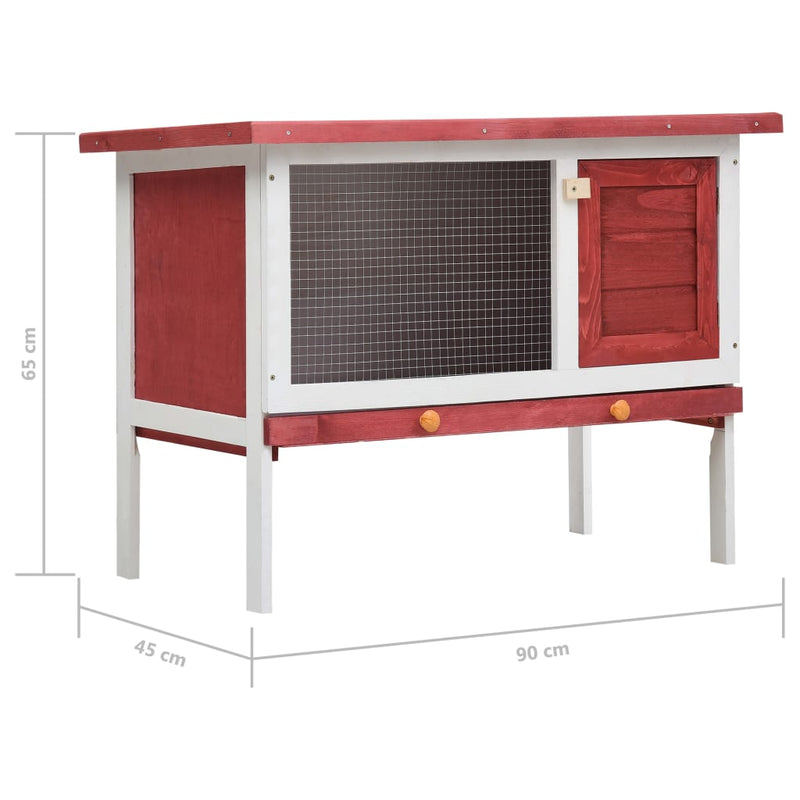 vidaXL Outdoor Rabbit Hutch 1 Layer Grey Wood