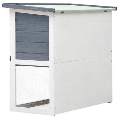 vidaXL Outdoor Rabbit Hutch 1 Door Grey Wood
