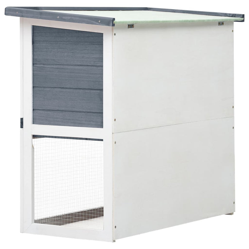 vidaXL Outdoor Rabbit Hutch 1 Door Grey Wood