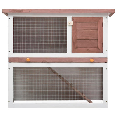 vidaXL Outdoor Rabbit Hutch 1 Door Grey Wood