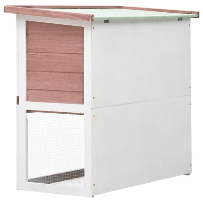 vidaXL Outdoor Rabbit Hutch 1 Door Grey Wood