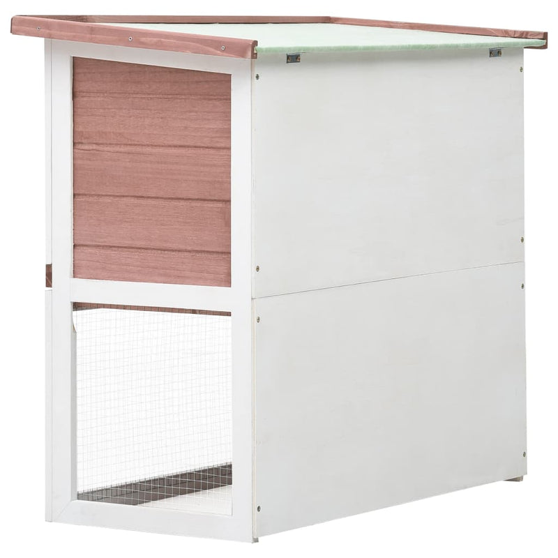 vidaXL Outdoor Rabbit Hutch 1 Door Grey Wood