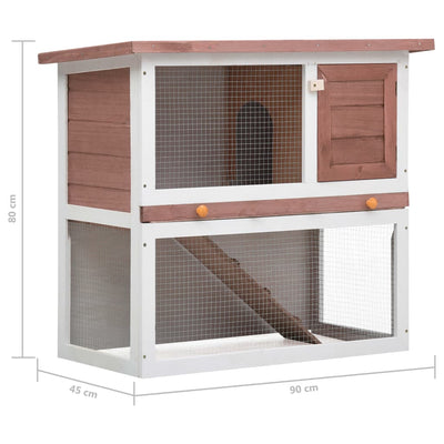 vidaXL Outdoor Rabbit Hutch 1 Door Grey Wood