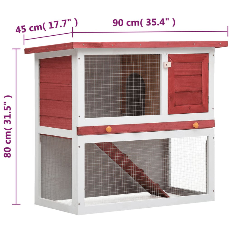vidaXL Outdoor Rabbit Hutch 1 Door Grey Wood