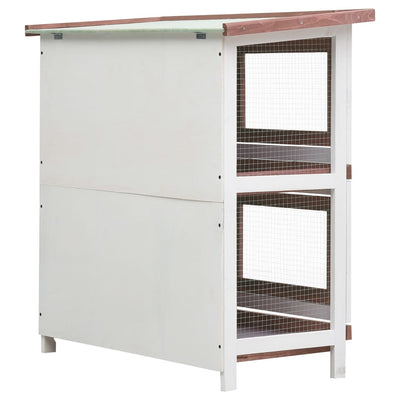 vidaXL Outdoor Rabbit Hutch 4 Doors Grey Wood