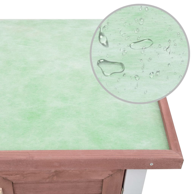 vidaXL Outdoor Rabbit Hutch 4 Doors Grey Wood