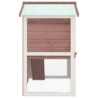 vidaXL Outdoor Rabbit Hutch 3 Doors Grey Wood
