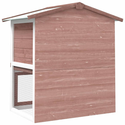 vidaXL Outdoor Rabbit Hutch 3 Doors Grey Wood