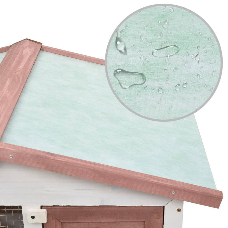 vidaXL Outdoor Rabbit Hutch 3 Doors Grey Wood