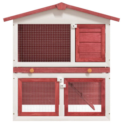 vidaXL Outdoor Rabbit Hutch 3 Doors Grey Wood