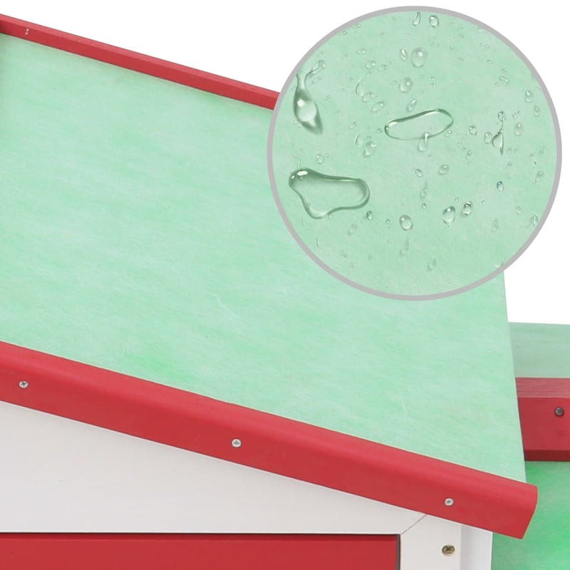 vidaXL Outdoor Large Rabbit Hutch Brown and White 145x45x84 cm Wood