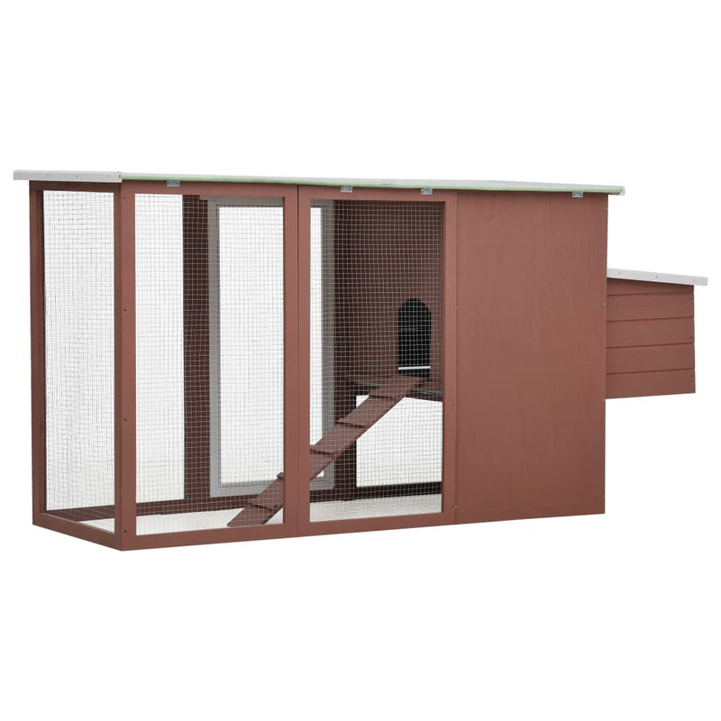 vidaXL Outdoor Chicken Cage Hen House with 1 Egg Cage Grey Wood