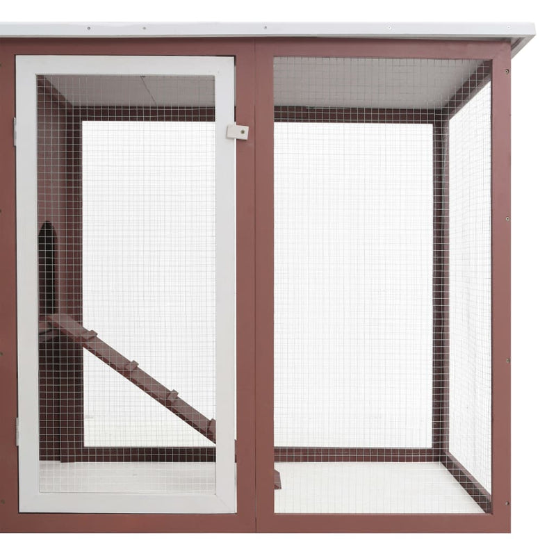vidaXL Outdoor Chicken Cage Hen House with 1 Egg Cage Grey Wood
