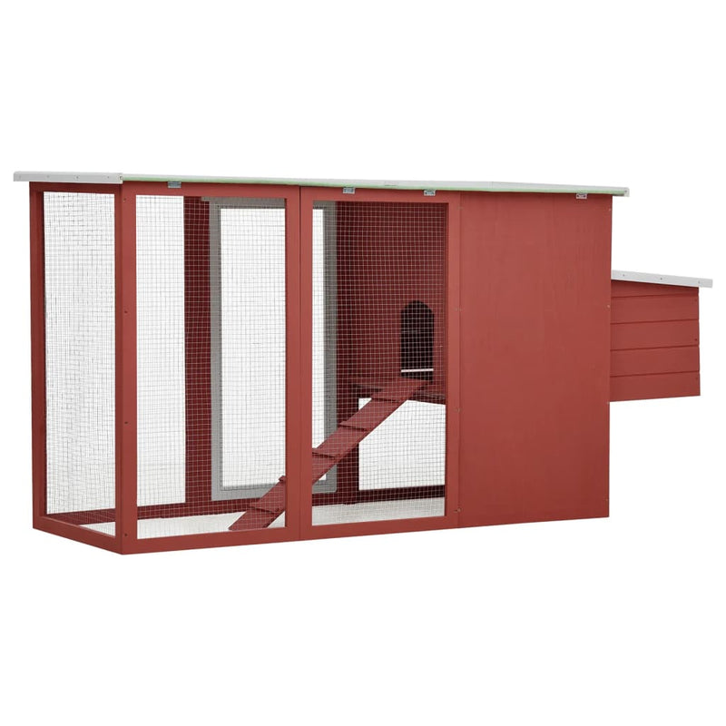 vidaXL Outdoor Chicken Cage Hen House with 1 Egg Cage Grey Wood